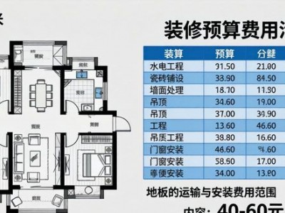 93平米房子简单装修预算：水电瓷砖等费用清单