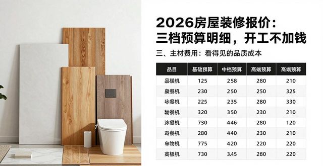 2026房屋装修预算清单_硬装费用拆解_装修预算明细