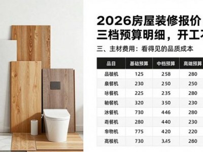 2026房屋装修报价：三档预算明细，开工不加钱