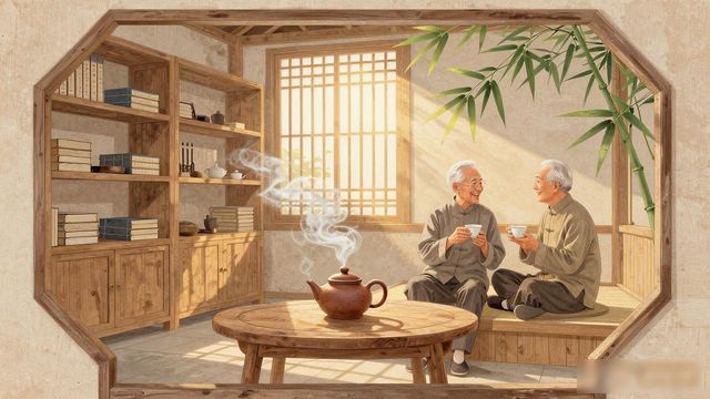 中式简约装修风格效果图_退休家居设计_退休新中式装修