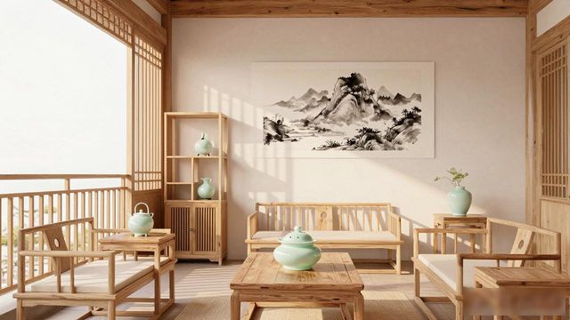 中式简约装修风格效果图_新中式风格设计_湘妹子中式家居装修