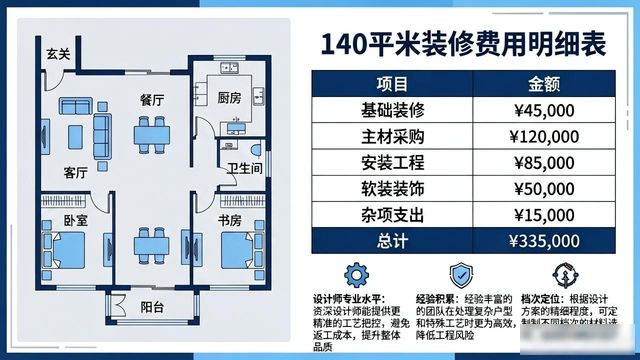 现代风格装修价格明细_140平米装修预算费用清单_140平米装修费用明细表