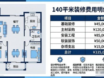 140平米装修费用明细表，大户型预算清单一看就懂