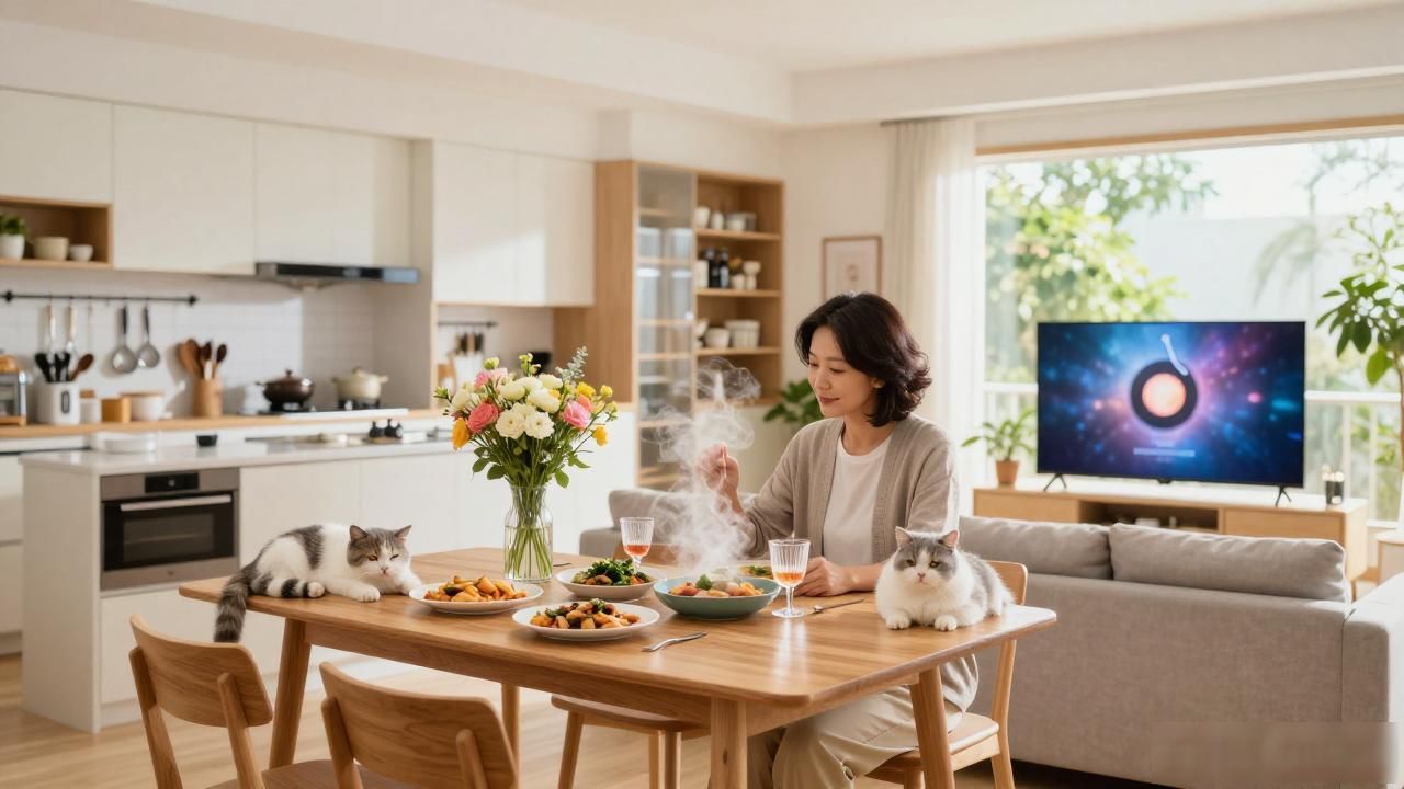 后现代装修风格厨房_低饱和度_现代简约