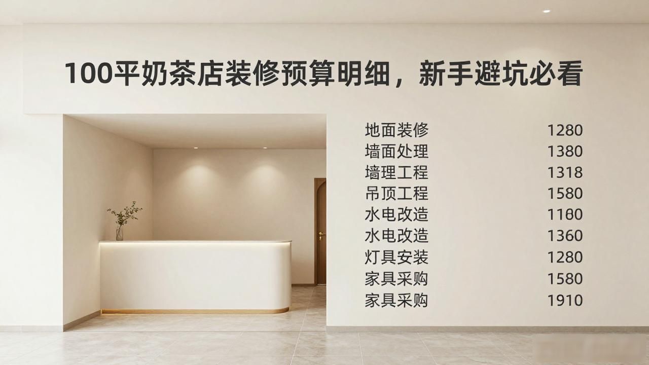 奶茶店装修各项费用明细_100平米奶茶店装修预算明细_奶茶店装修预算