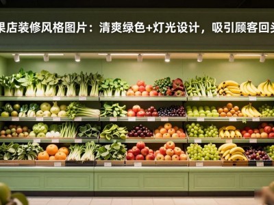 水果店装修风格图片：清爽绿色+灯光设计，吸引顾客回头率
