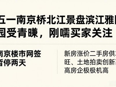 五一南京桥北江景盘滨江雅园受青睐，刚需买家关注