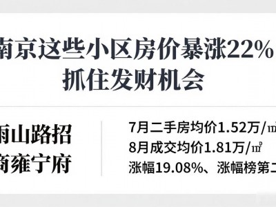 南京这些小区房价暴涨22%！抓住发财机会