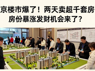 南京楼市爆了！两天卖超千套房，房价暴涨发财机会来了？