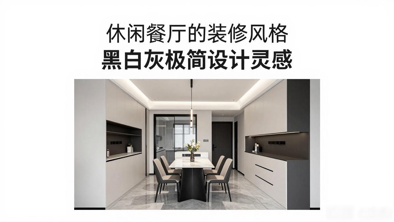 现代极简黑白灰家居设计_极简主义家居空间布局_休闲餐厅的装修风格