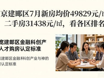 南京建邺区7月新房均价49829元/㎡，二手房31438元/㎡，看各区排名