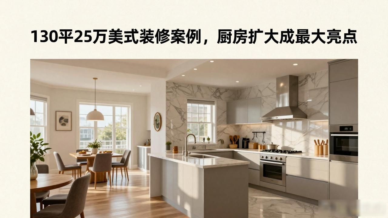 美式风格装修案例130平25万厨房扩大_美式风格客厅设计壁炉复古家具_纯美式装修风格样板房