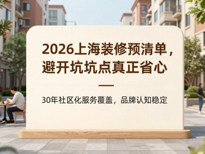 2026上海装修预算清单，避开坑点真正省心