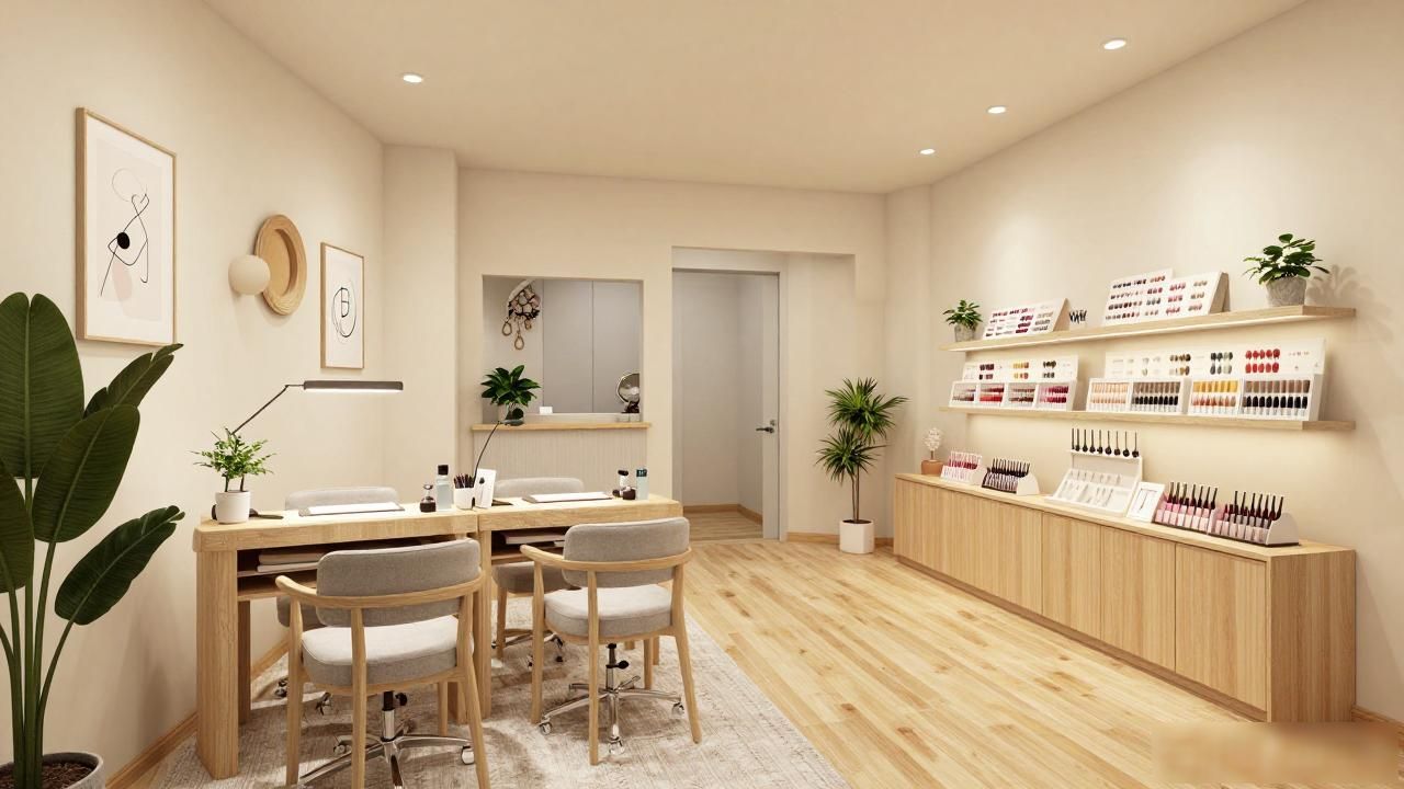美甲店装修费用预算3.5万_小型美甲店装修风格_美甲店装修攻略40平米温馨小店