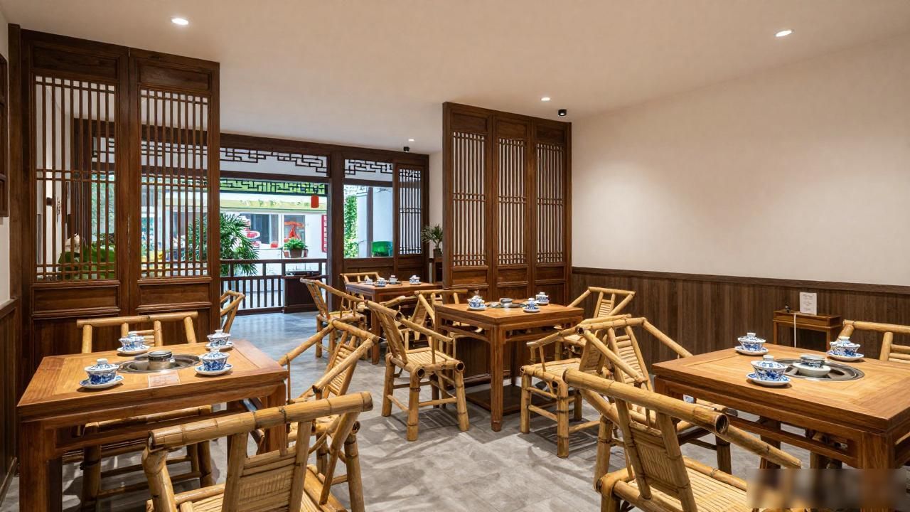 陕西茶楼装修设计施工_西安茶馆装修风格_小店面装修风格