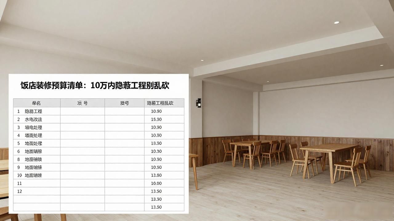 饭店装修预算清单_10万装修预算分配_装修预算分配