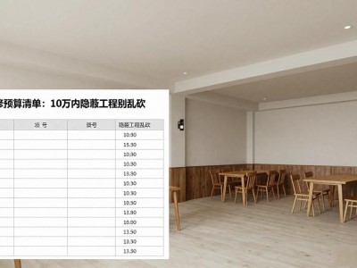 饭店装修预算清单：10万内哪些省不得？隐蔽工程别乱砍