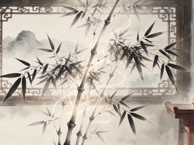 水墨中国装修风格效果图，富春山居图与奔马图案例赏析