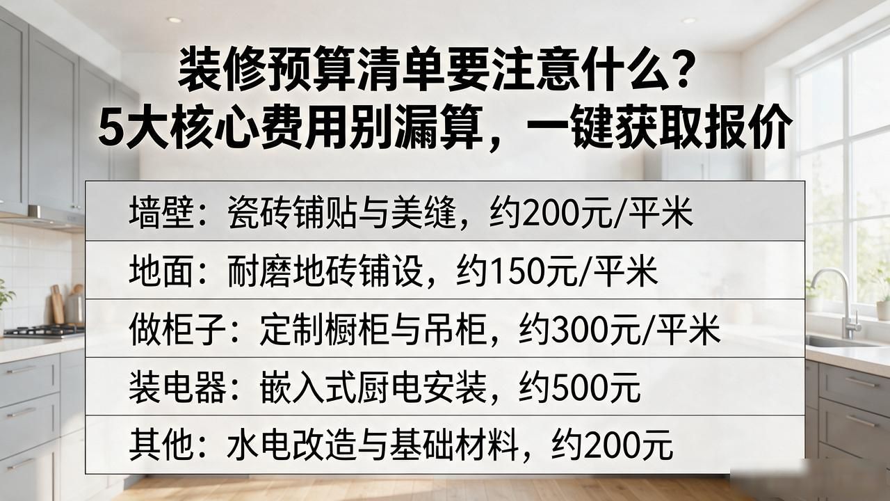 家庭装修预算清单_获取装修报价_装修预算清单要注意什么