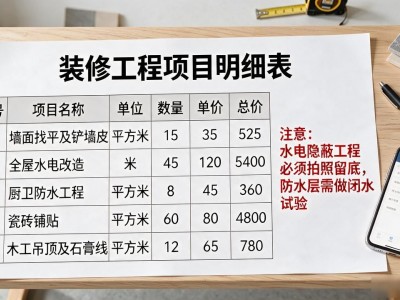 装修预算清单要注意什么？警惕价格标注不明，防坑必看