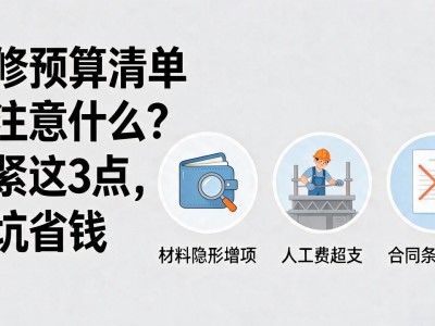 装修预算清单要注意什么？盯紧这3点，避坑省钱