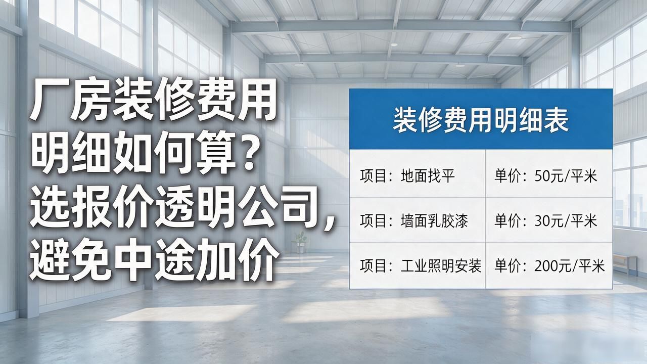 厂房装修报价透明公司_深圳厂房装修公司报价透明_厂房装修费用