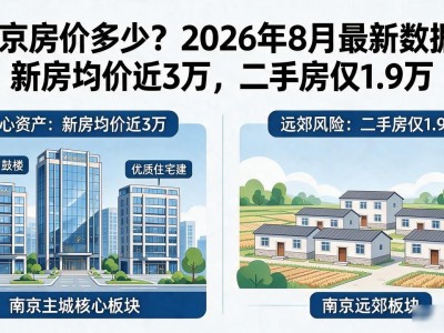 南京房价多少？2026年8月最新数据：新房均价近3万，二手房仅1.9万
