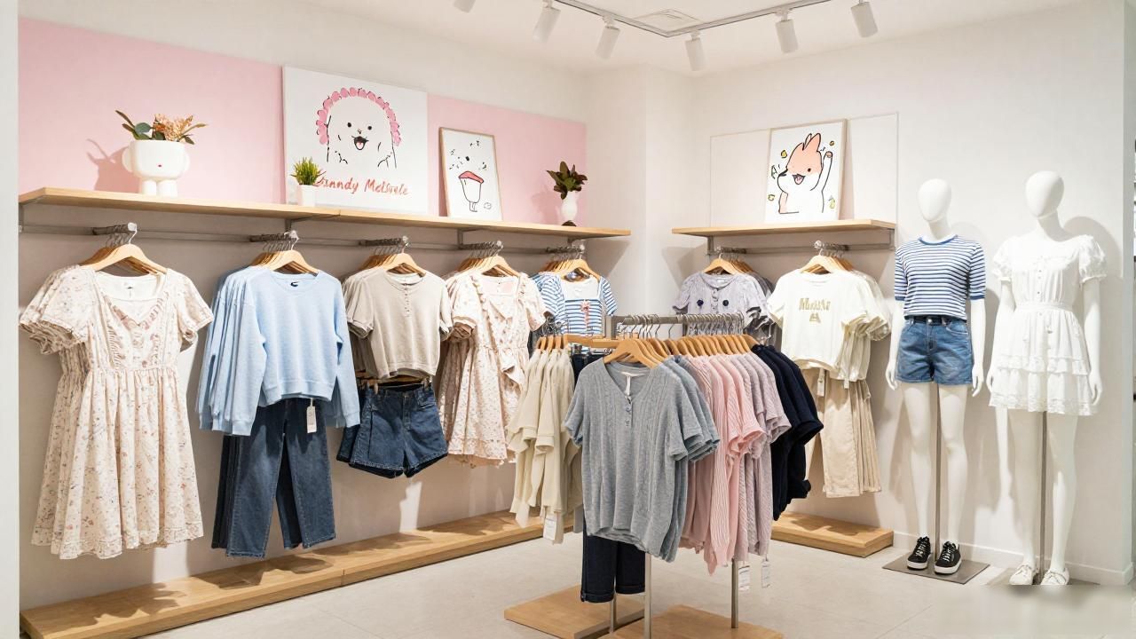 BM风服装品牌_日系女装店装修风格_美式少女风穿搭